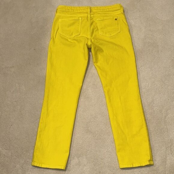 Kate Spade Play Hooky Broome Street Yellow Stretch Denim Capri Pants Sz 29 - Picture 5 of 13